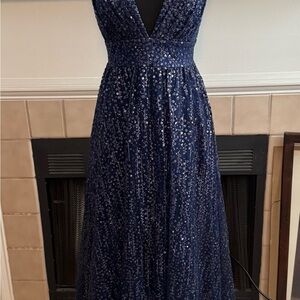 Windsor Navy Sequin Maxi Dress
